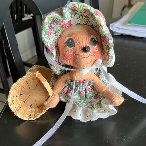 Annalee Vintage Floral Doll with Basket -  Plush